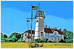 Chatham Lighthouse on Cape Cod - Digital Painting
